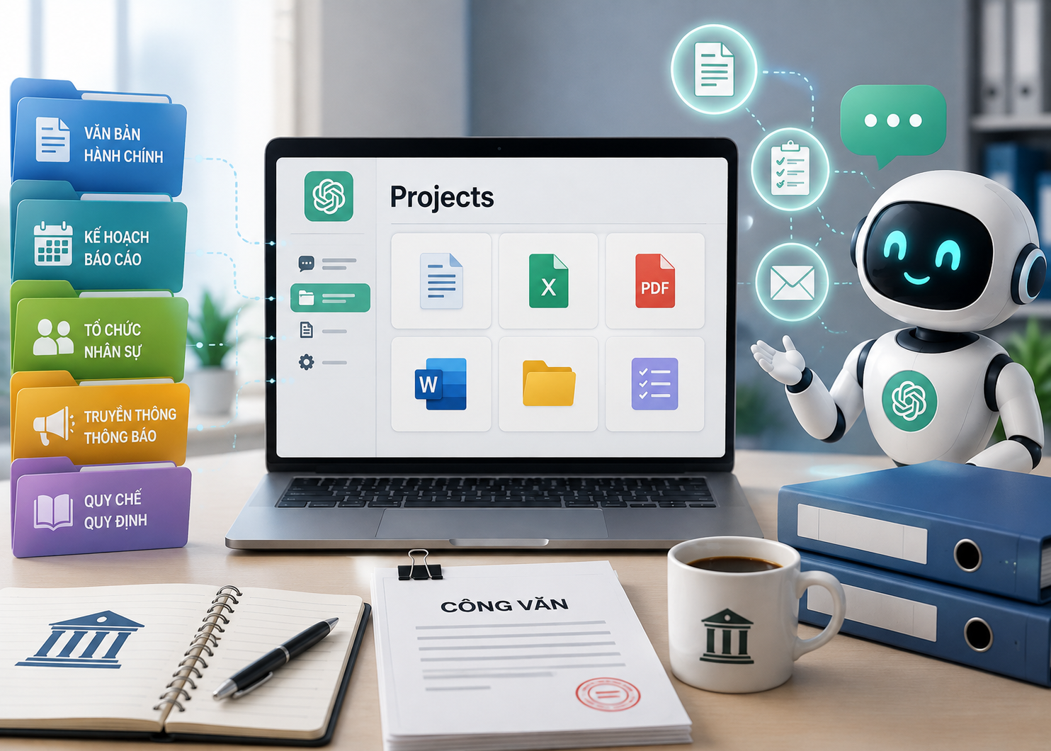 PROJECTS TRONG CHATGPT – BÍ QUYẾT XÂY DỰNG "TRỢ LÝ AI" CHO CHUYÊN VIÊN VĂN PHÒNG